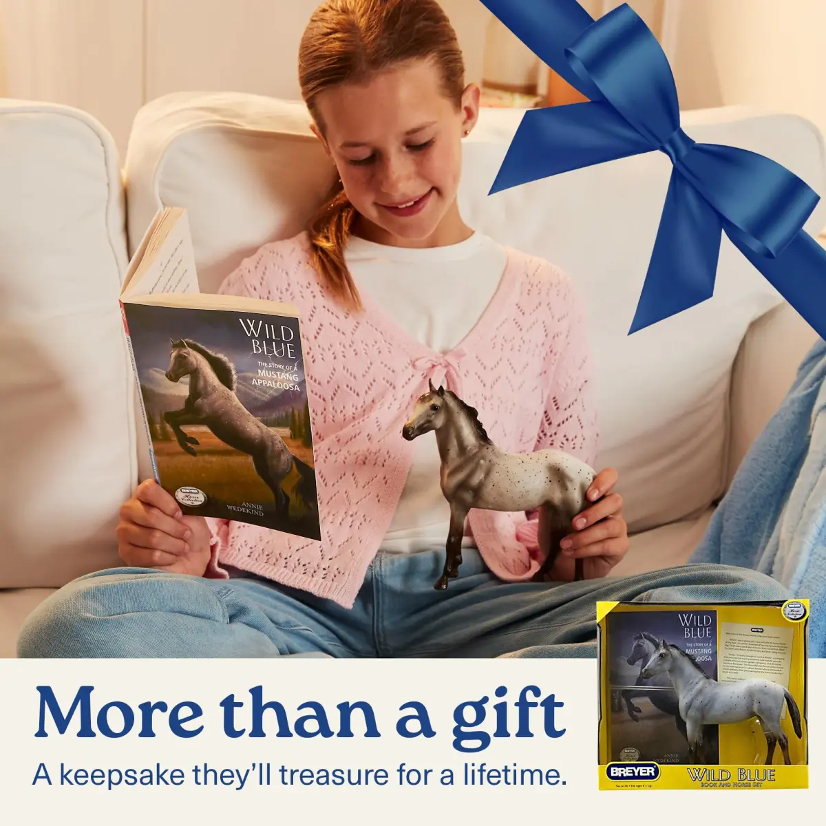Breyer Classics Wild Blue Horse Toy Set with Book 1:12 Scale | Educational & Collectible - view 4