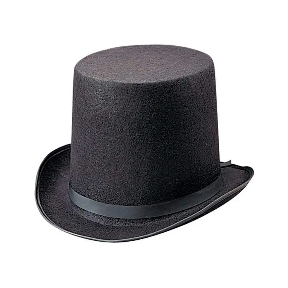 Rhode Island Novelty Deluxe Black Magician Butler Formal Costume Top Hat | One Size Felt - main product image