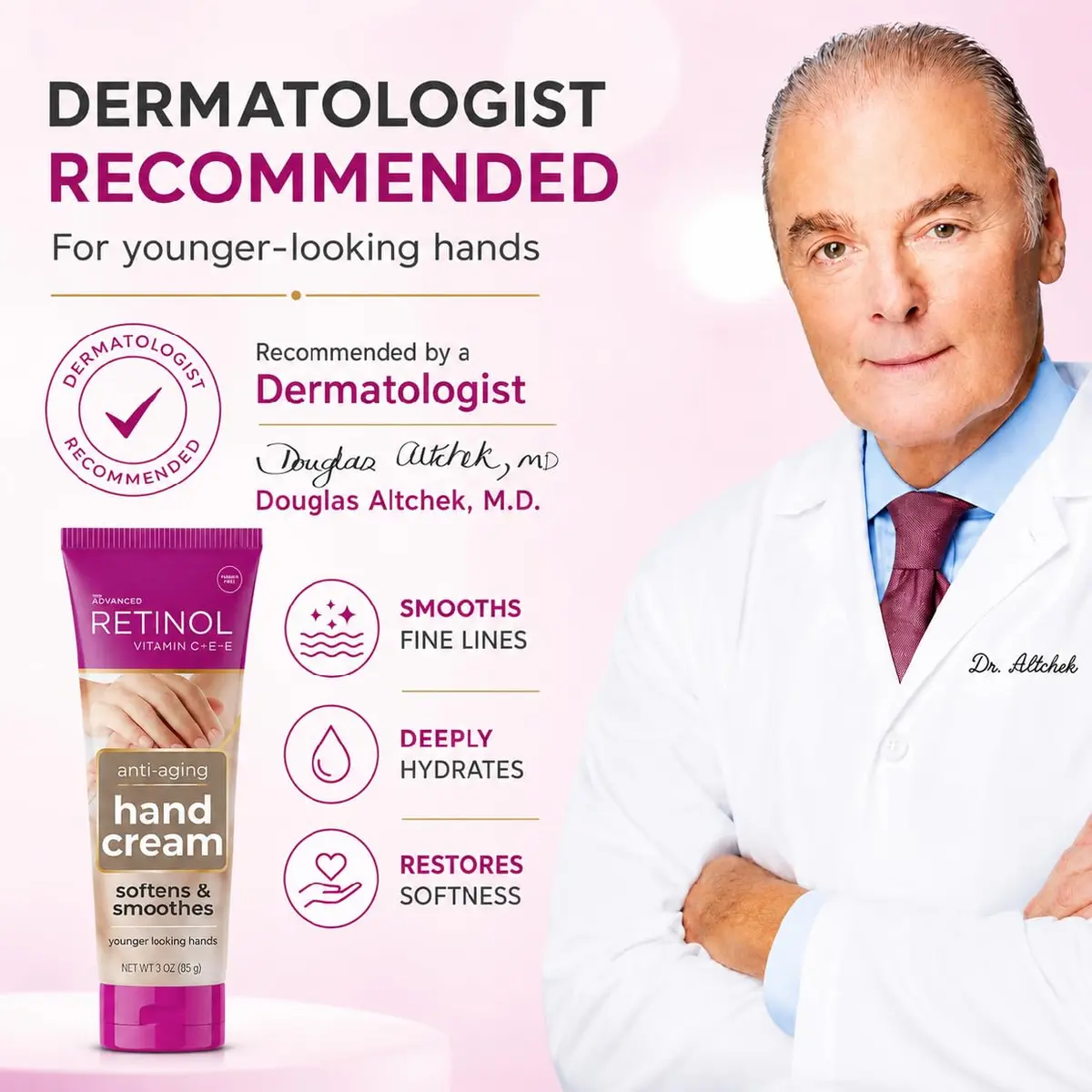 Retinol Hand Cream for Women - Anti-Aging Lotion for Dry Hands | Supports Wrinkle & Age Spot Reduction - view 8