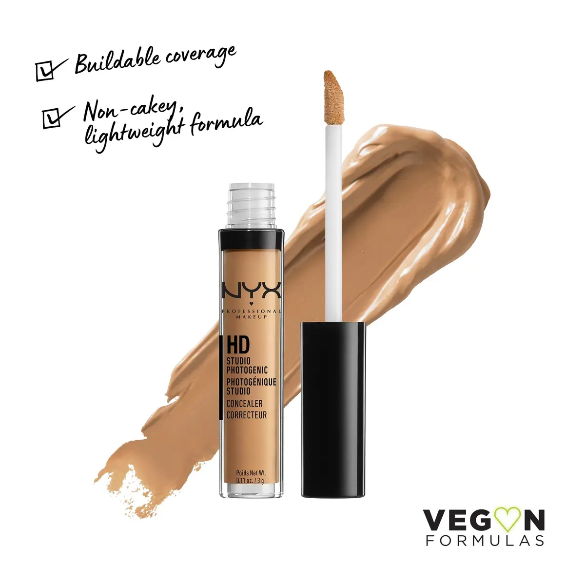 NYX PROFESSIONAL MAKEUP HD Studio Photogenic Concealer Wand, Medium Coverage - Tan 2.96ml (0.11 Fl Oz) | PETA Certified Cruelty-Free - view 2