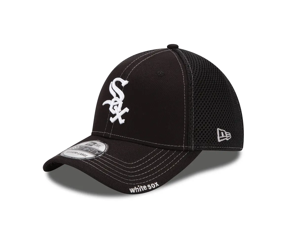 New Era MLB Chicago White Sox NEO 39Thirty Stretch Fit Cap Large/X-Large Black | Officially Licensed MLB Fan Hat - main product image