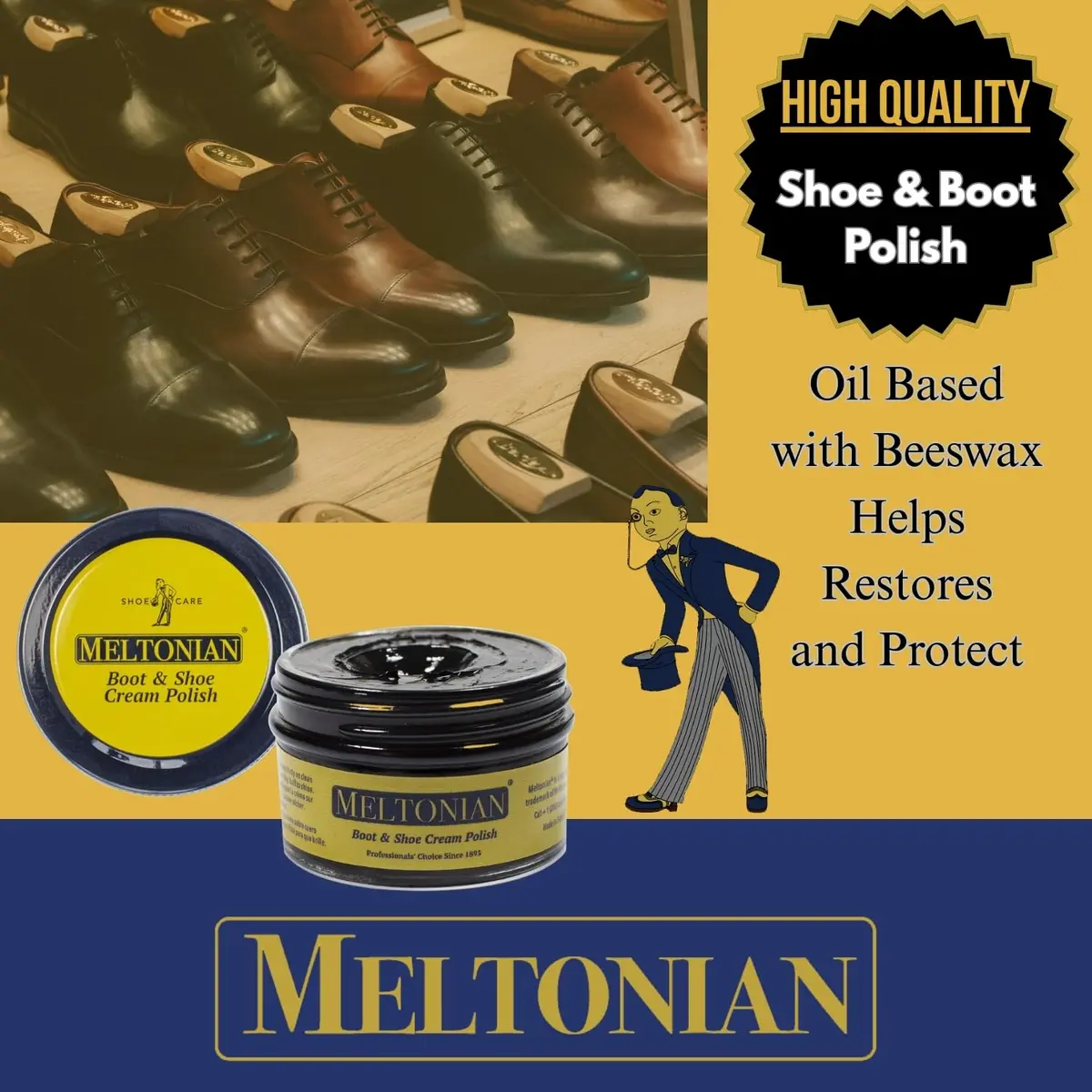 Meltonian Cream Shoe Polish - Leather & Boot Polish, Oil-Based with Beeswax, 60+ Colors, Neutral | Restores & Protects - view 5