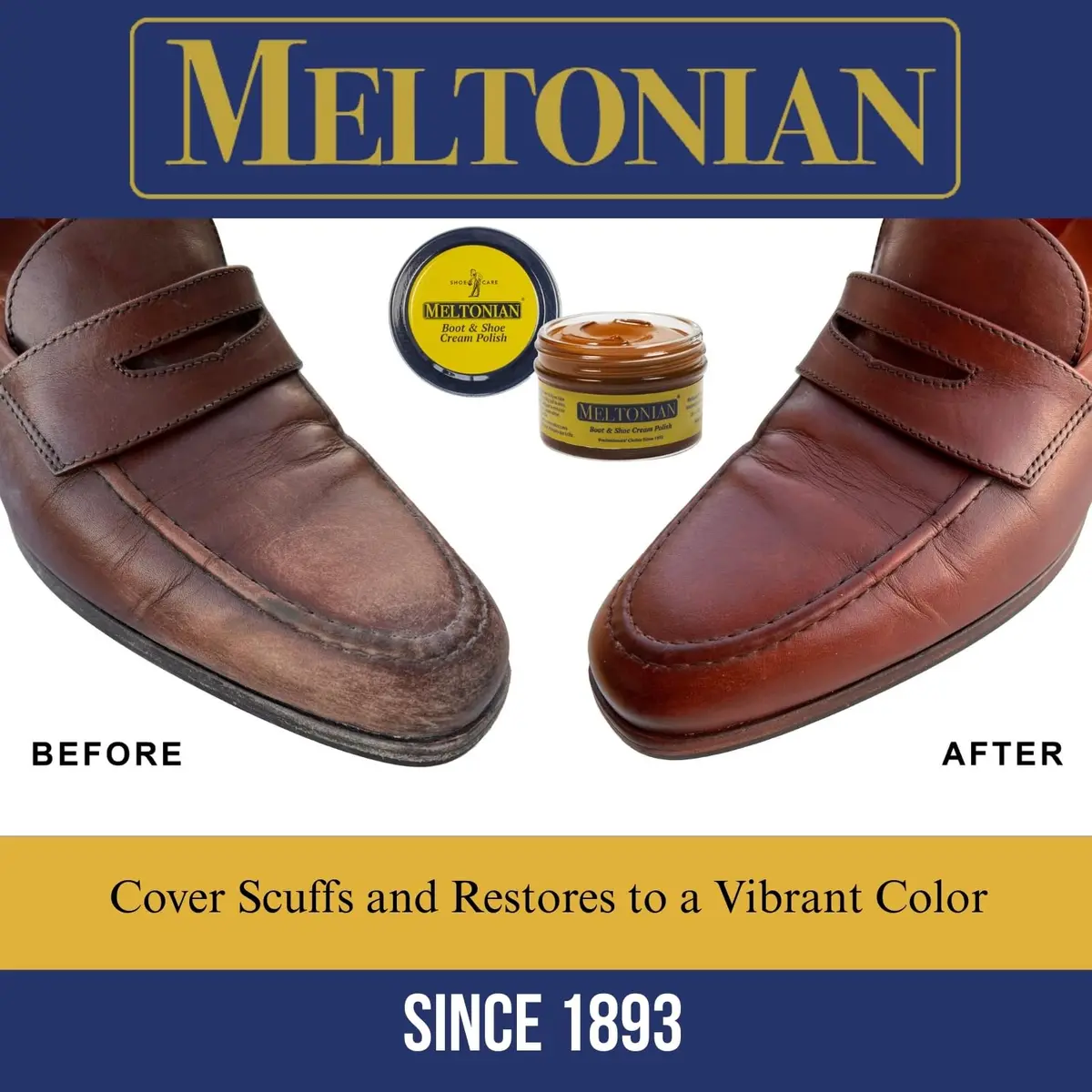 Meltonian Cream Shoe Polish - Leather & Boot Polish, Oil-Based with Beeswax, 60+ Colors, Neutral | Restores & Protects - view 3