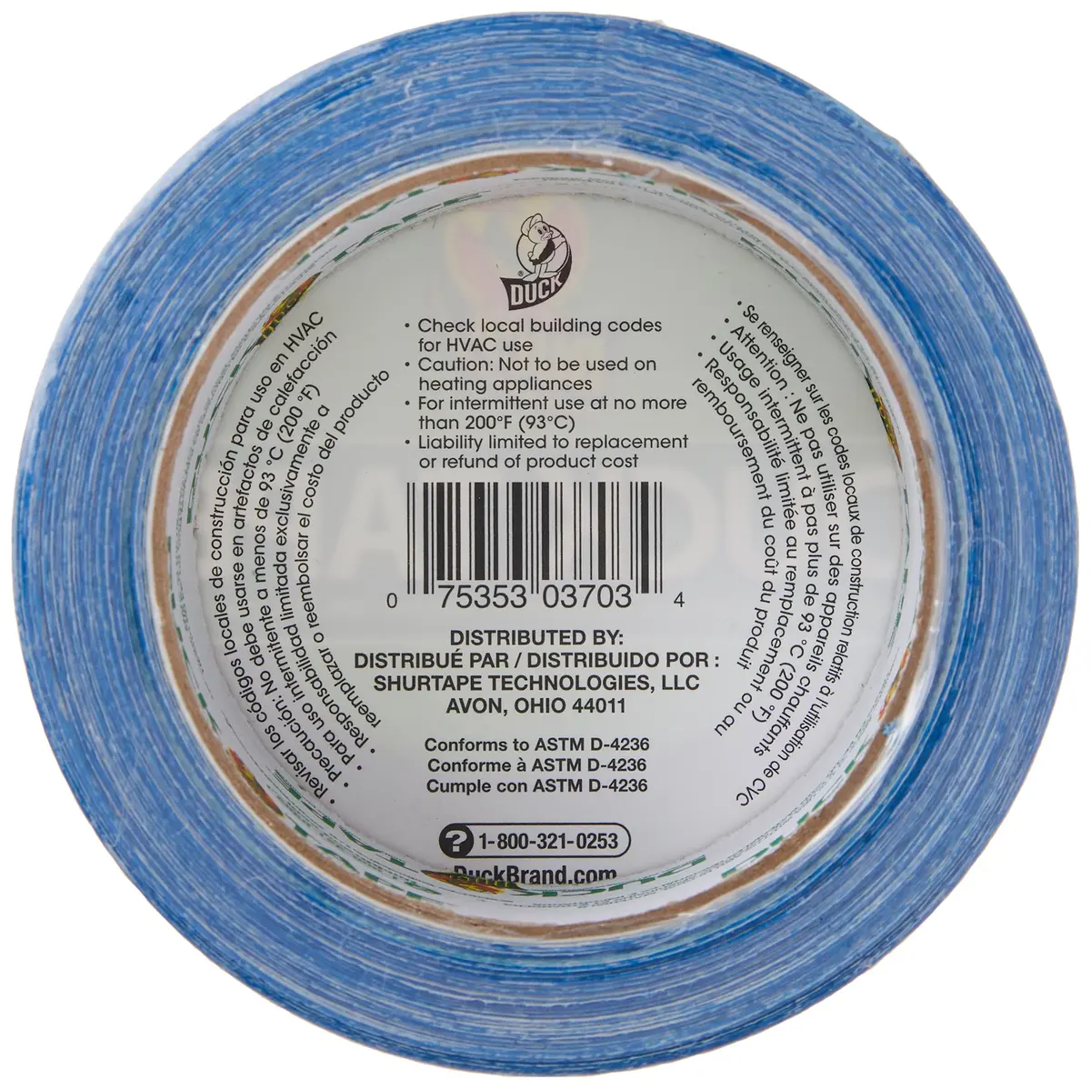 Duck Brand Heavy Duty Color Duct Tape, Blue, 1.88" x 60 yd | Water-Resistant, Tearable, Multi-Surface Adhesive - view 4