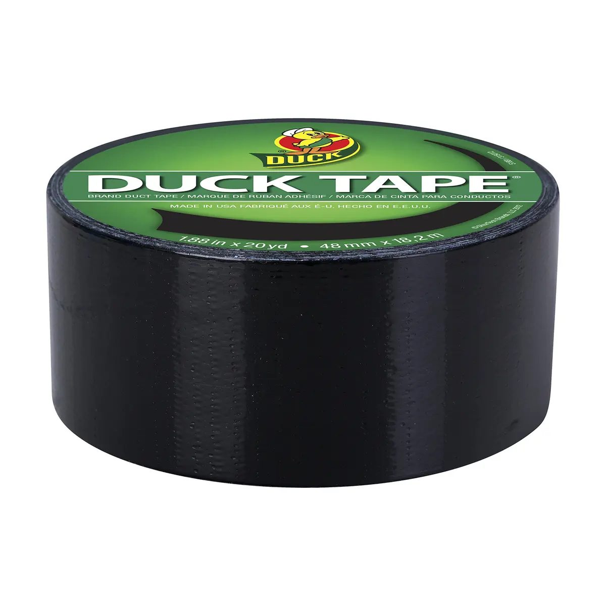 Duck Brand Black Duct Tape, Single Roll, 1.88" x 20 Yds | Heavy Duty Adhesive for Repairs & Crafts - view 2