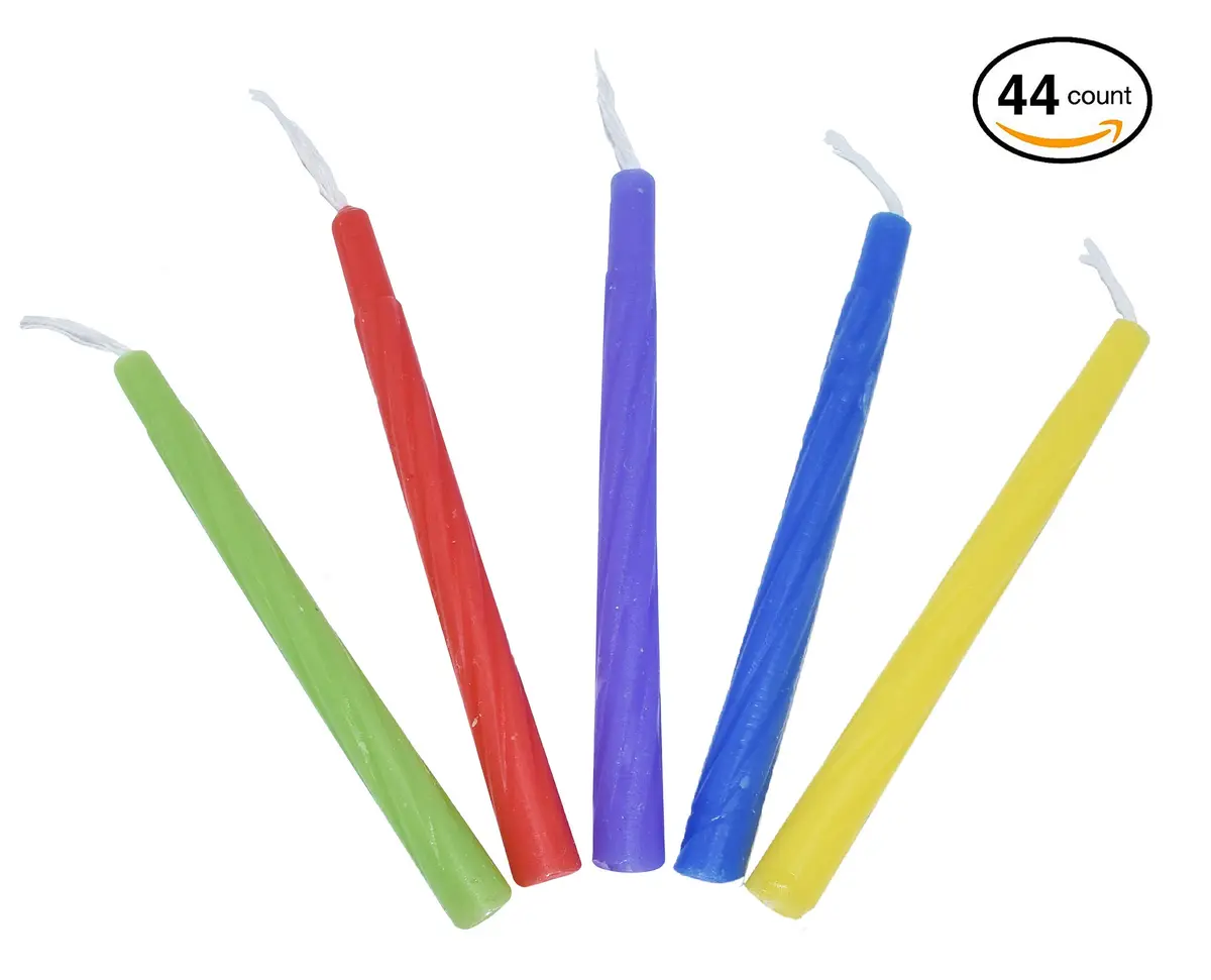 Ner Mitzvah Colorful Chanukah Candles 1-Pack - Standard Size Fits Most Menorahs - Premium Quality Wax - Assorted Colors - Bulk Pack for All 8 Nights of Hanukkah - view 4