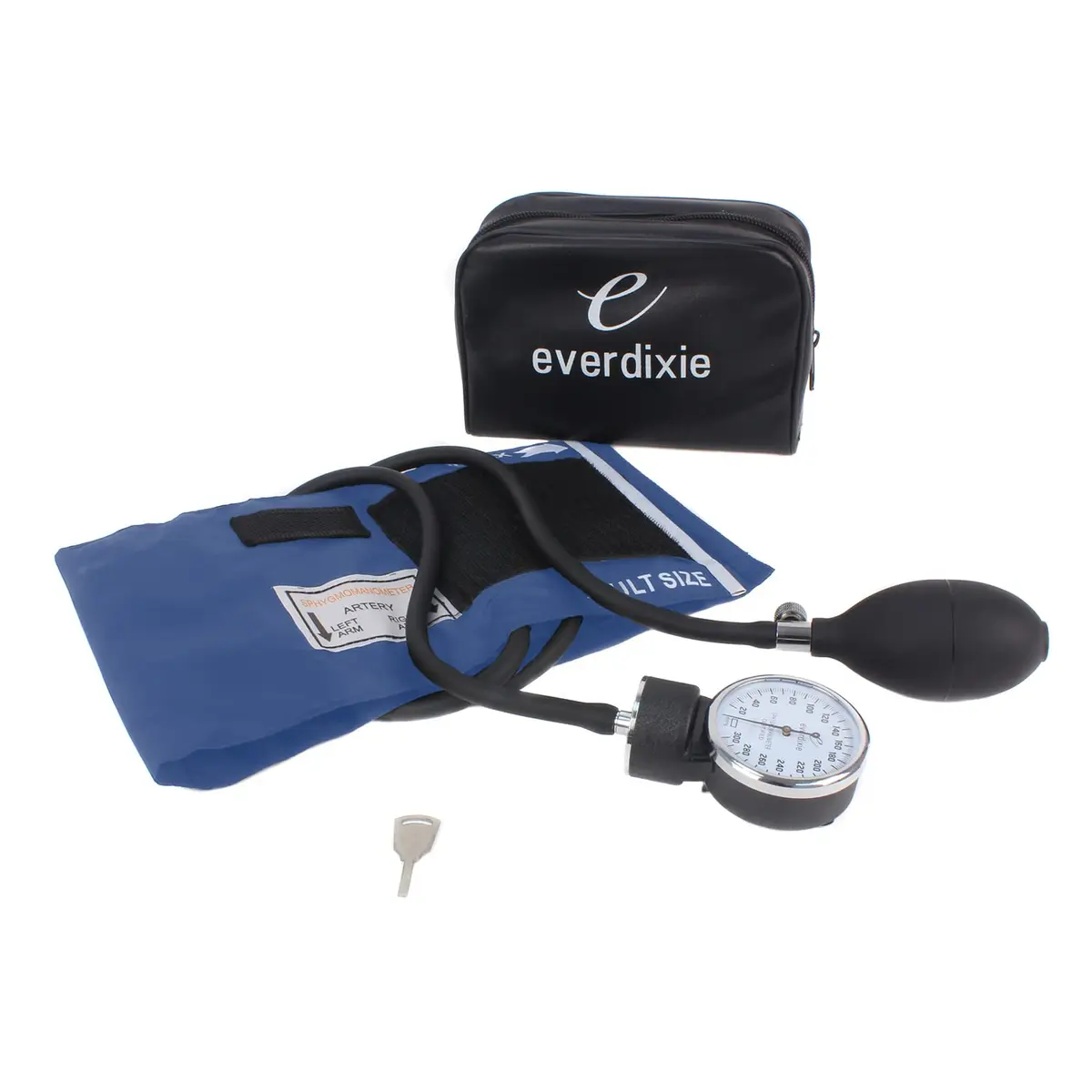 Dixie EMS Deluxe Aneroid Sphygmomanometer Blood Pressure Set with Adult Cuff, Carrying Case & Calibration Tool - Navy | 25.4cm-40.6cm (10"-16") - view 5