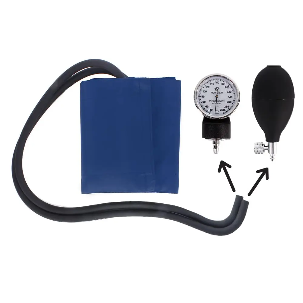 Dixie EMS Deluxe Aneroid Sphygmomanometer Blood Pressure Set with Adult Cuff, Carrying Case & Calibration Tool - Navy | 25.4cm-40.6cm (10"-16") - view 4