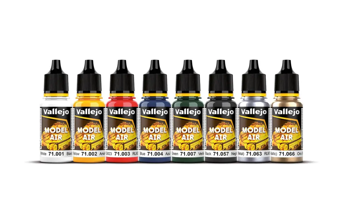 Vallejo Model Air Basic Colors Acrylic Paint Set | 8 Water-Based Pigments, Non-Toxic, Professional Grade - view 5