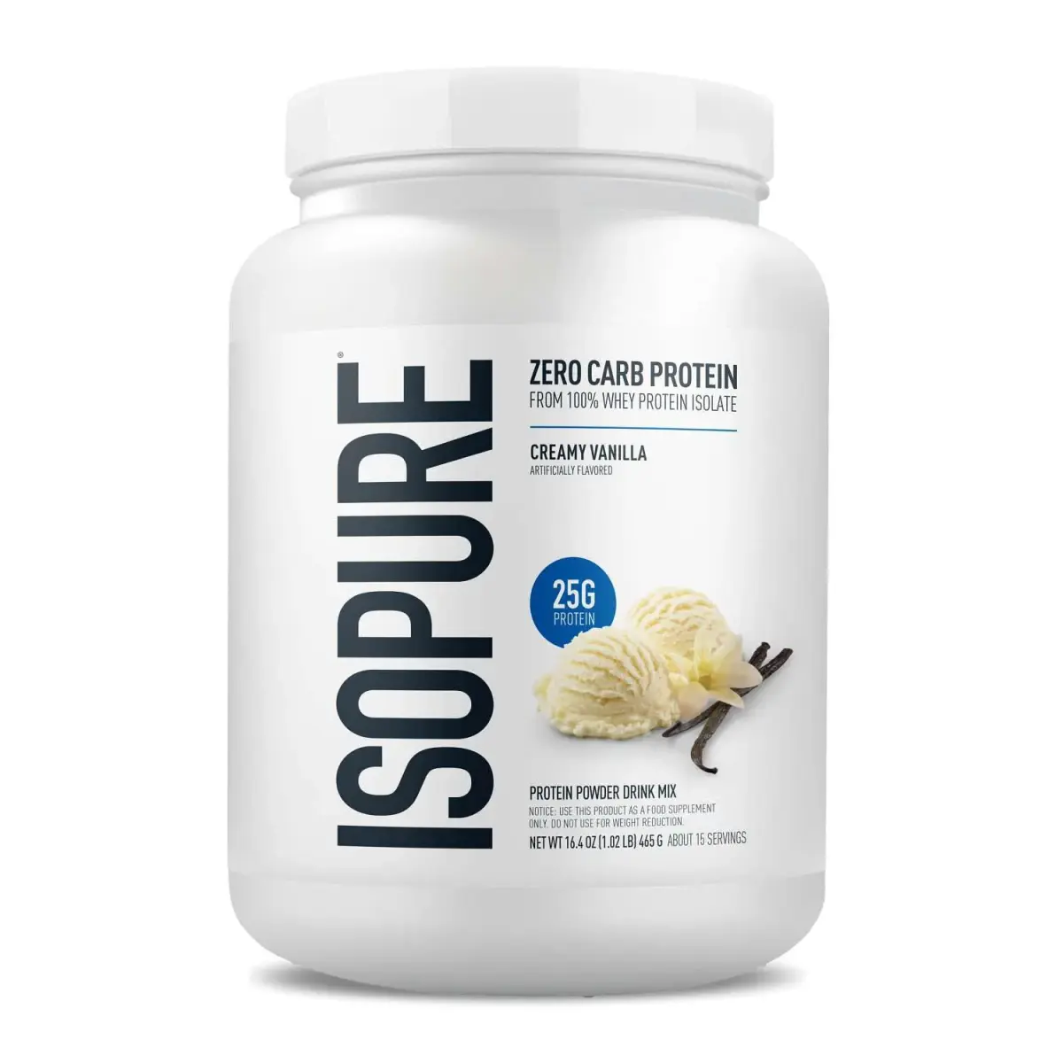 Isopure Zero Carb 100% Pure Whey Isolate Protein Powder Creamy Vanilla 1 Lb (454g) | High Protein for Muscle Recovery, Zero Carb, USA Import - view 4