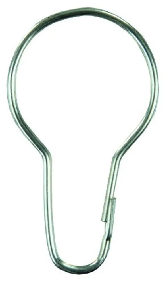 JR Products Metal Shower Curtain Rings - Pack of 12 | Zinc Plated Steel for Durability - main product image
