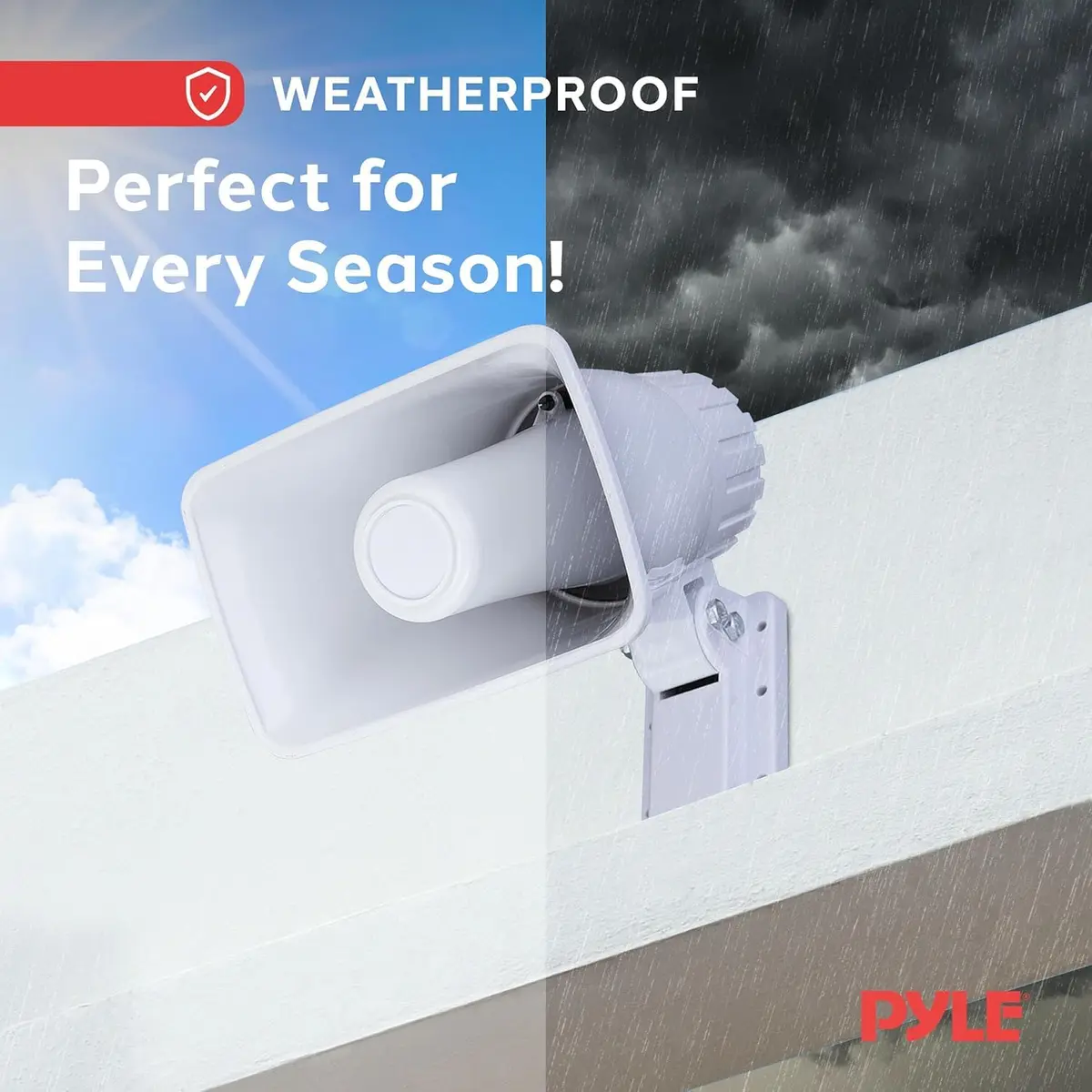 Pyle Indoor / Outdoor PA Horn Speaker - 6" PA Speaker With 8 Ohms Impedance & 50 Watts Peak Power - Mounting Bracket & Hardware Included - White - view 2