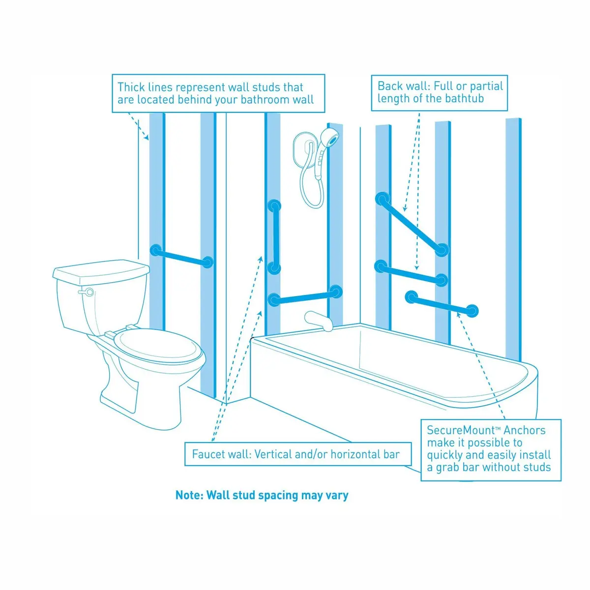 Moen 8730 Bathroom Safety 30-Inch Stainless Steel Grab Bar with Concealed Screws, Stainless - view 5