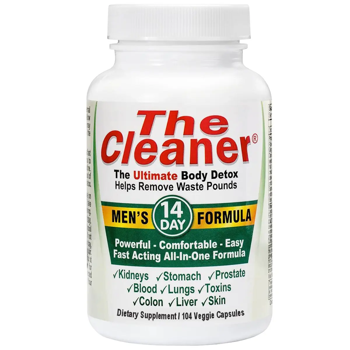 Century Systems The Cleaner Detox 104 Vegetarian Capsules | 14-Day Internal Cleansing for Men - main product image