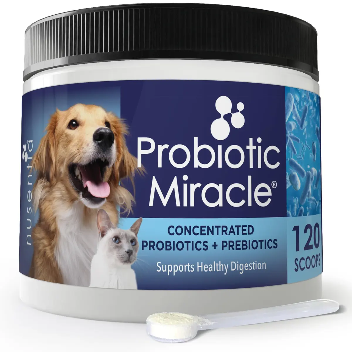 NUSENTIA Probiotics for Cats & Dogs 44g (120 scoops) | Gut & Digestive Support for Pets - main product image