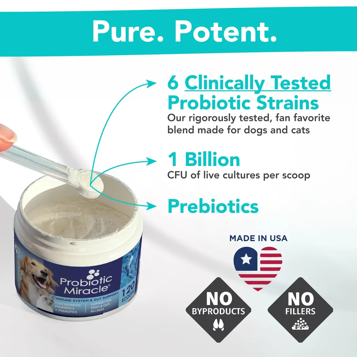 NUSENTIA Probiotics for Cats & Dogs 44g (120 scoops) | Gut & Digestive Support for Pets - view 3