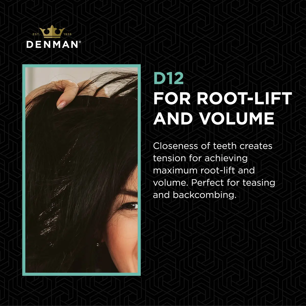 Denman Jack Dean Curl Volumiser Comb 6.9 Inch | Detangles & Defines Curly Hair - view 4
