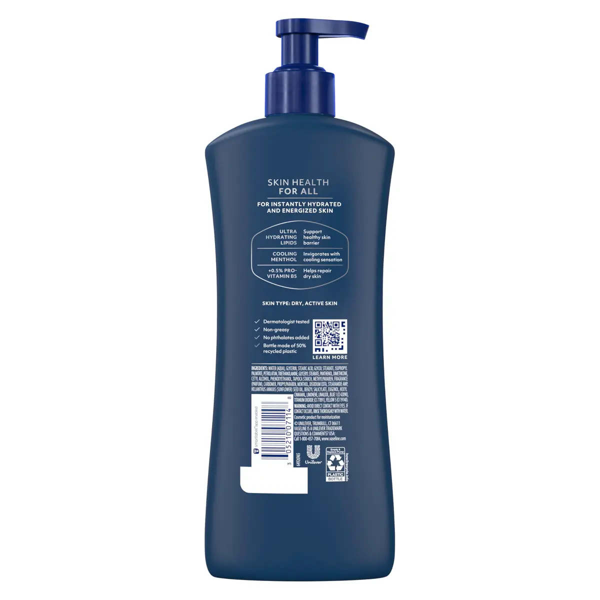 Vaseline Men Healing Moisture Body Lotion, Cooling | Deep Moisturizer for Dry & Sensitive Skin - view 2