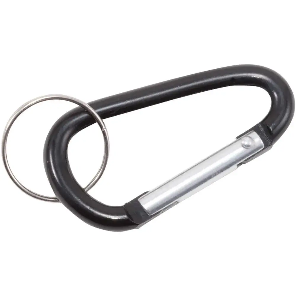 Advantus D-Shape Carabiner Key Chains, Black, 10-Pack | 2.5 inch (6.35 cm) Aluminum Utility Clips - main product image