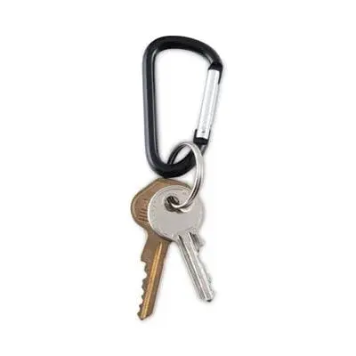 Advantus D-Shape Carabiner Key Chains, Black, 10-Pack | 2.5 inch (6.35 cm) Aluminum Utility Clips - view 2