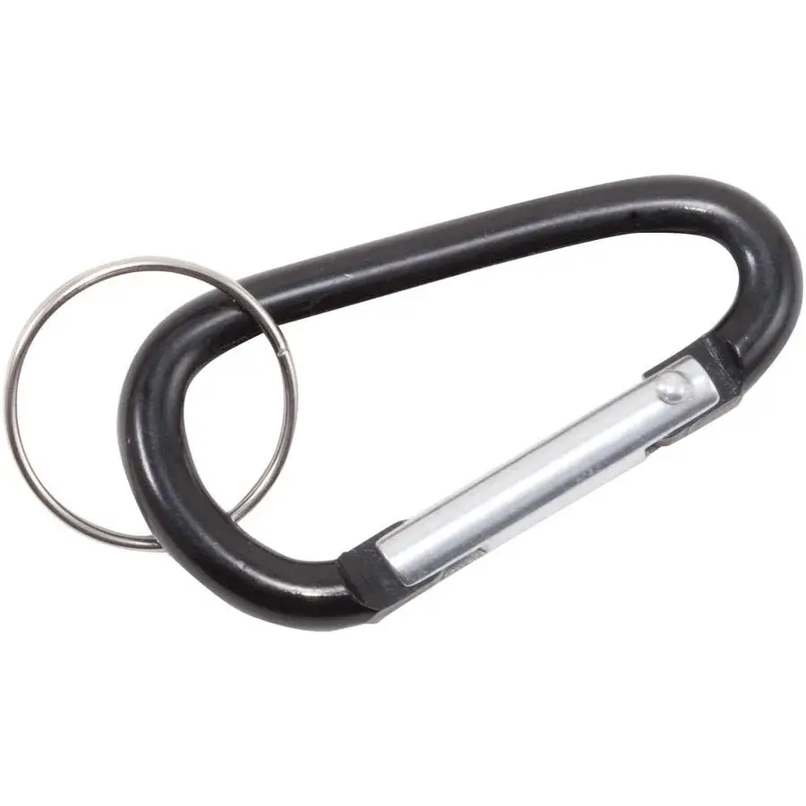 Advantus D-Shape Carabiner Key Chains, Black, 10-Pack | 2.5 inch (6.35 cm) Aluminum Utility Clips - view 4