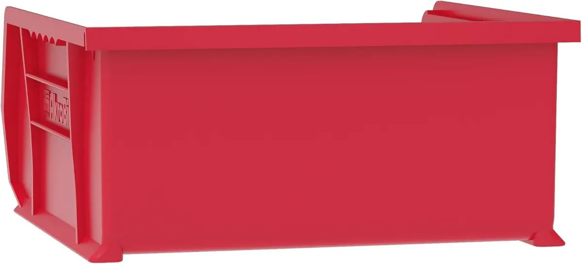 Akro-Mils AkroBins Plastic Storage Bins 11"x11"x5" Red 6-Pack | Heavy Duty Stackable Organizer for Garage, Pantry, Crafts - view 8