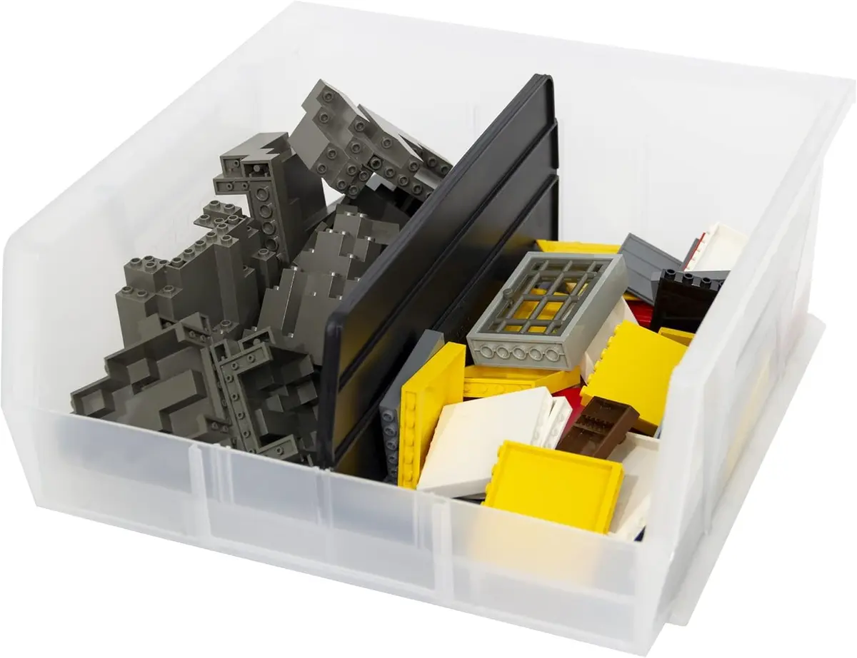 Akro-Mils 30235 AkroBins Plastic Storage Bins, 11"x11"x5", Clear, 6-Pack | Heavy-Duty Stackable Organizer - view 9