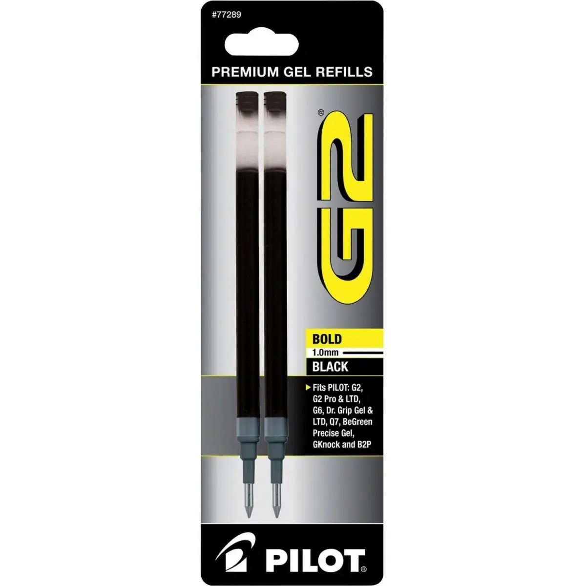 Pilot G2 Gel Ink Refills, Bold Point 1 mm, Black, Pack of 2 | Smooth Ink Flow for Students & Office - main product image