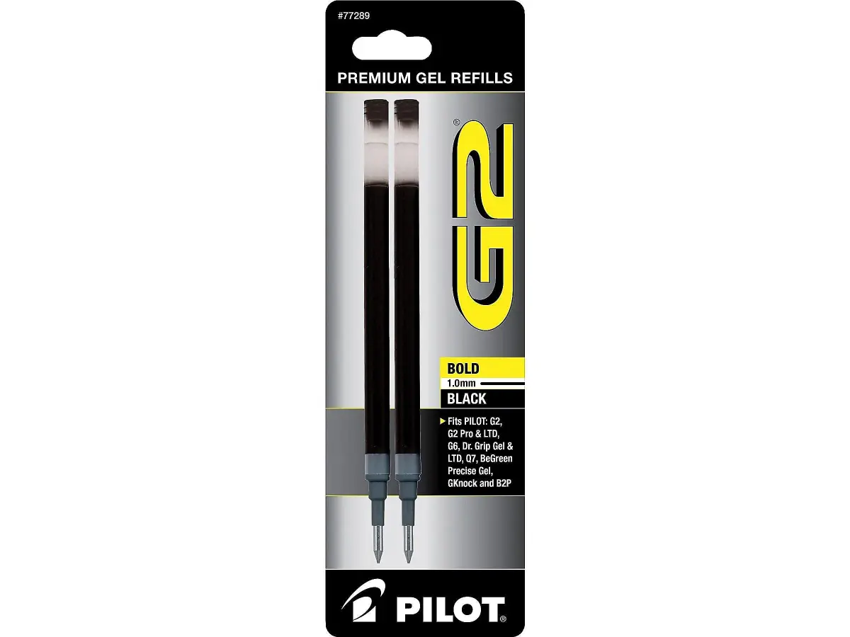 Pilot G2 Gel Ink Refills, Bold Point 1 mm, Black, Pack of 2 | Smooth Ink Flow for Students & Office - view 2