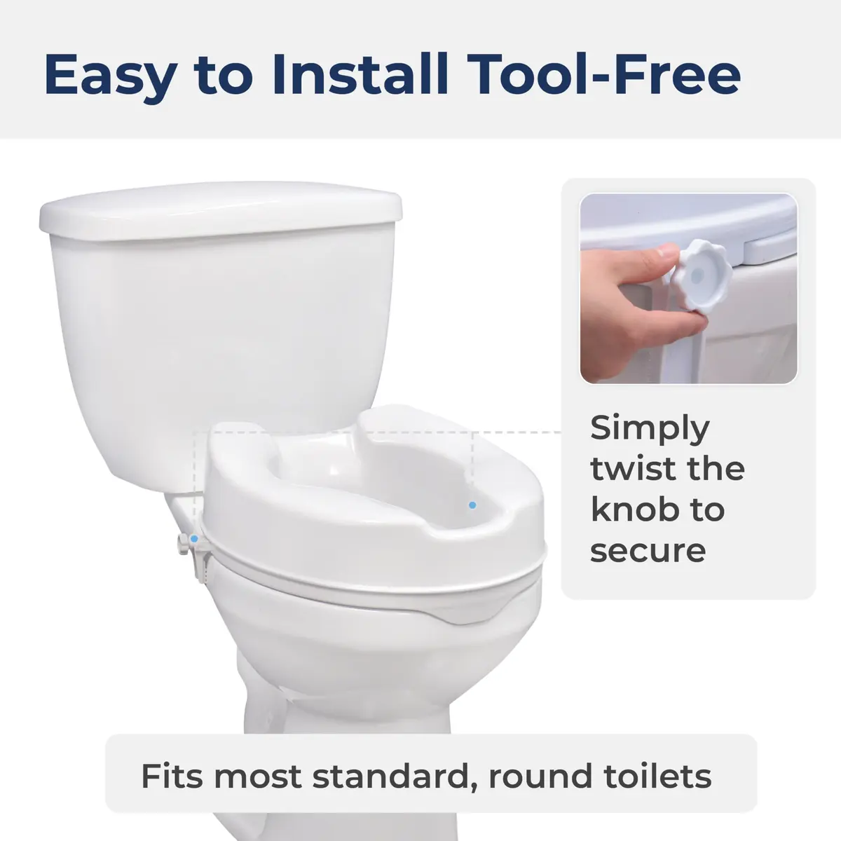 Drive Medical Raised Toilet Seat with Lock, Standard Seat, 4 Inch | Aids Mobility & Independence - view 3