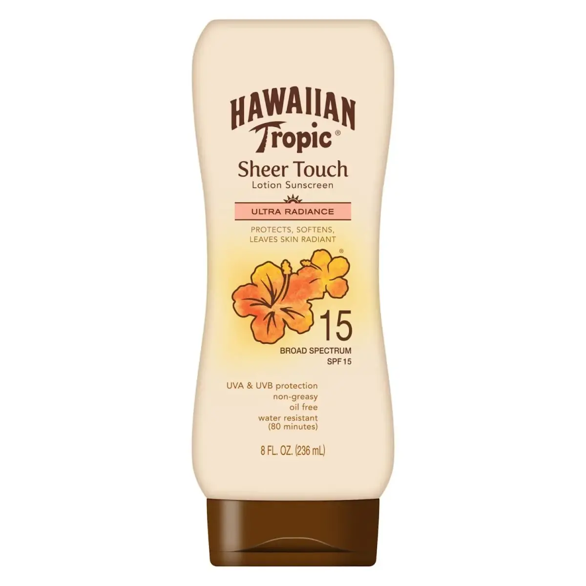 Hawaiian Tropic Sheer Touch Lotion Sunscreen SPF 15, 236ml (8 Fl Oz) Pack of 2 | Broad Spectrum UVA/UVB Protection - main product image