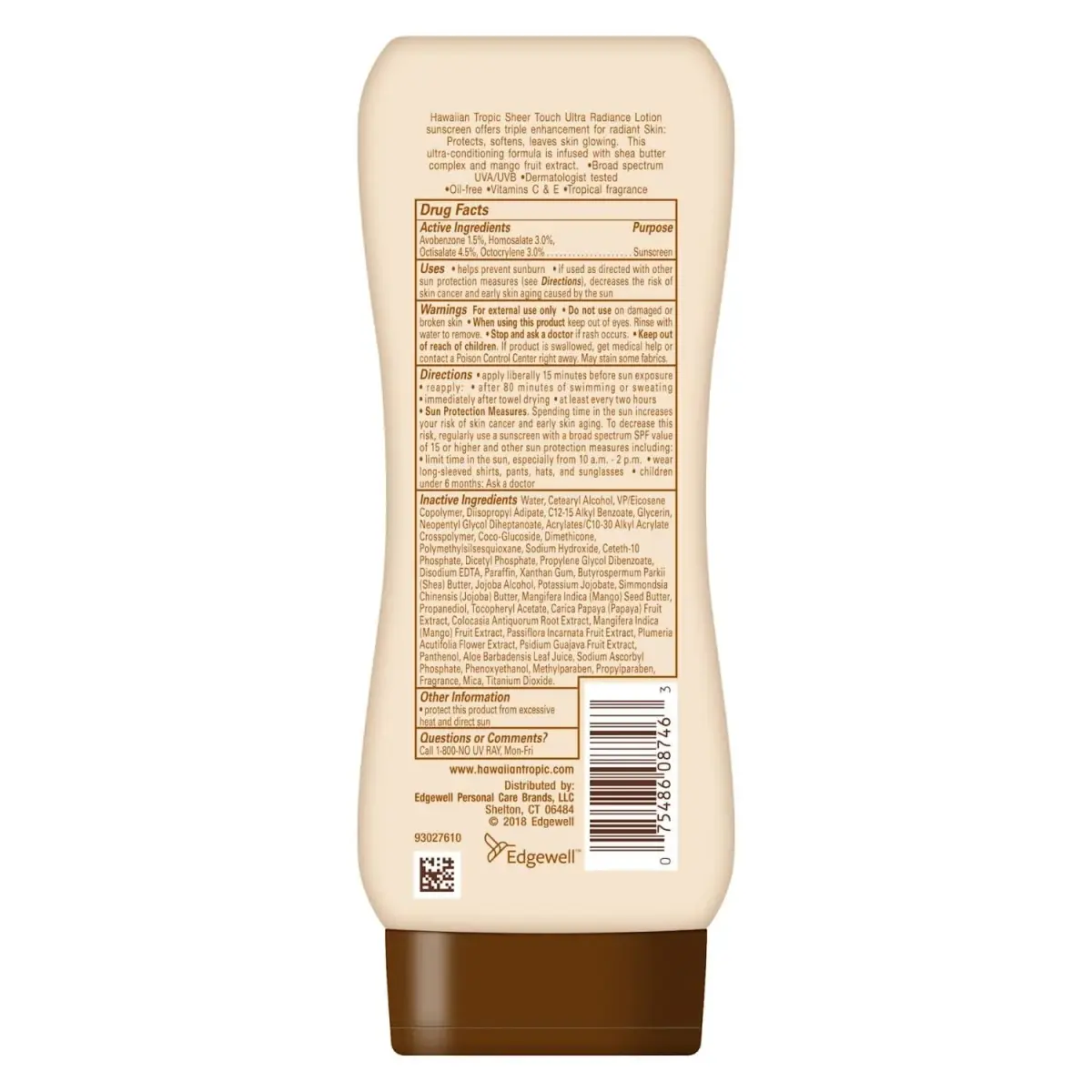 Hawaiian Tropic Sheer Touch Lotion Sunscreen SPF 15, 236ml (8 Fl Oz) Pack of 2 | Broad Spectrum UVA/UVB Protection - view 2