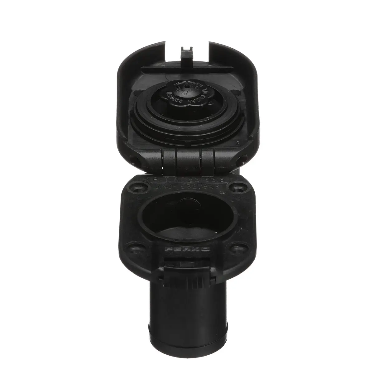 Seachoice Deck Mount Gas Fill Plate with Vent & Hinged Flip-Top Cap, Black Plastic (156 g / 0.25 lb) - view 6