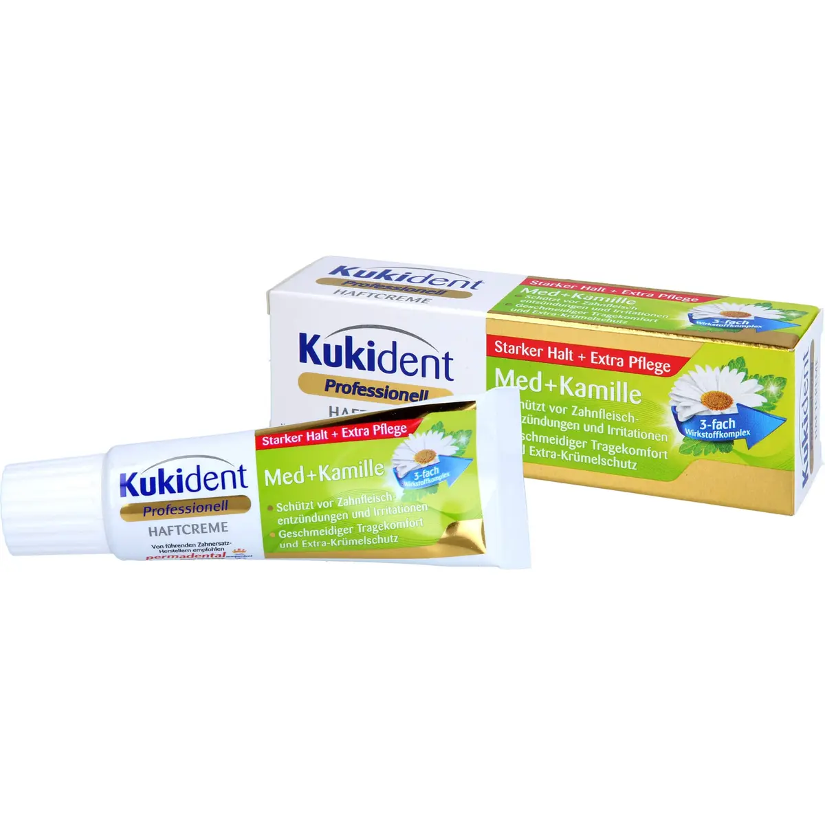 Kukident Extra Strong Denture Adhesive Cream with Camomile Extract 1.41 Oz | Germany Product for Gum Comfort - view 2