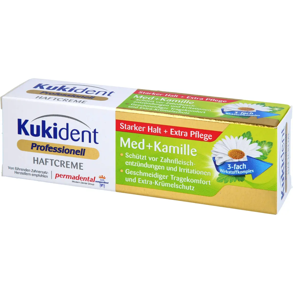 Kukident Extra Strong Denture Adhesive Cream with Camomile Extract 1.41 Oz | Germany Product for Gum Comfort - view 4
