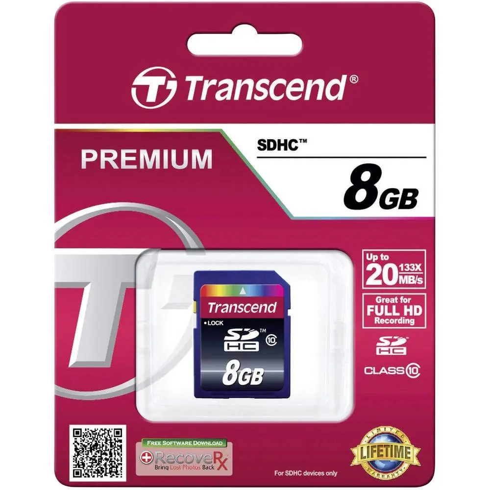 Transcend 8GB Class 10 SDHC Card (TS8GSDHC10) | 8GB Storage, Up to 19MB/s Speed, Compatible with SD 2.0 Devices - view 2