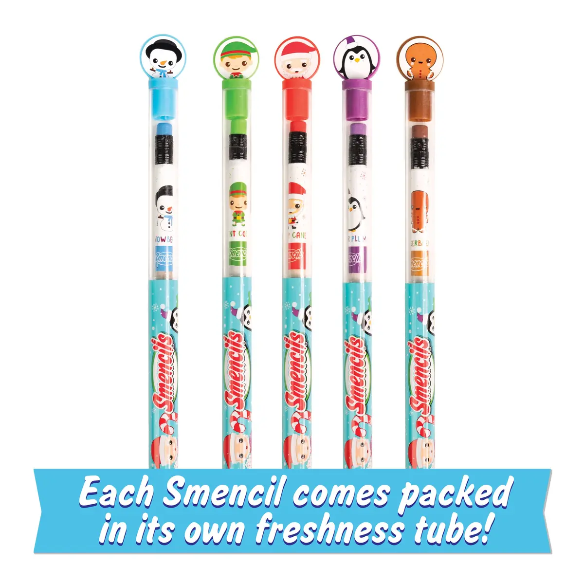 Scentco Holiday Smencils - HB #2 Scented Fun Pencils, 5 Count | Holiday-themed, Recycled Newspaper, Long-lasting Scents - view 4