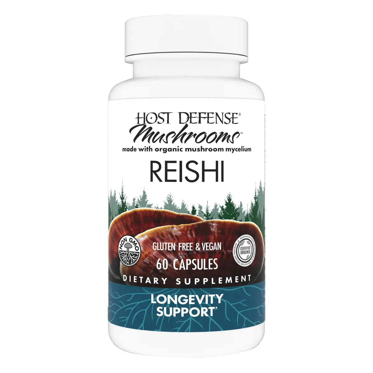 Host Defense Reishi Capsules 60 Capsules | Supports Wellness & Vitality - main product image