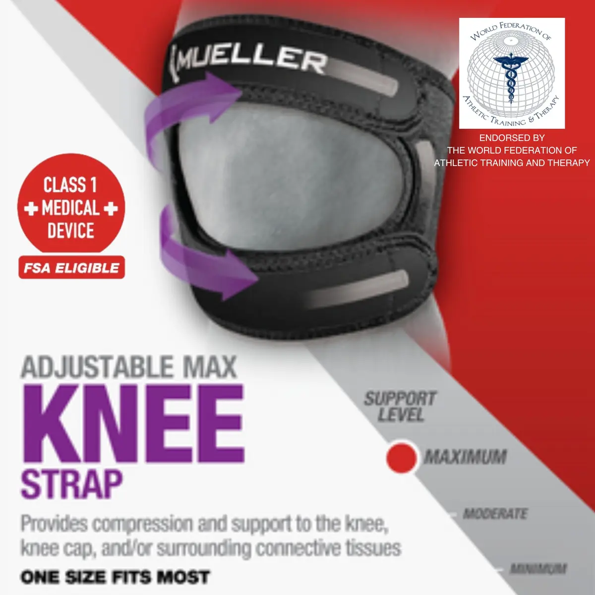 MUELLER Sports Medicine Adjustable Max Knee Strap | Support for Knee Pain & Injury Relief - view 7