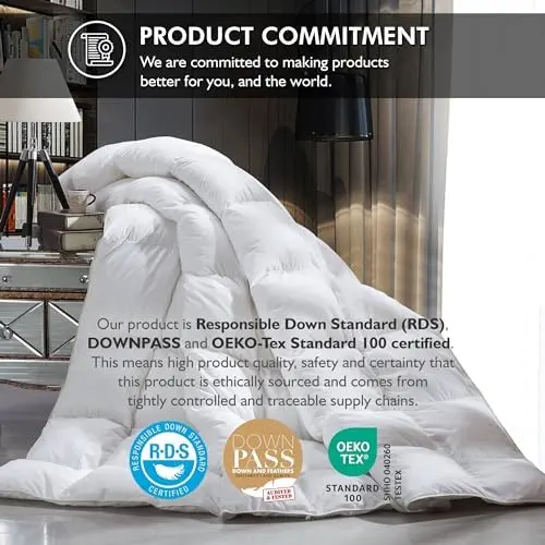 EGYPTIAN BEDDING Queen Size Comforter 90"x90" | Ultra Soft, Breathable, All Season (70-120 chars) - view 4