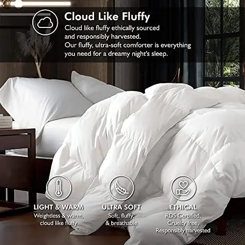 EGYPTIAN BEDDING Queen Size Comforter 90"x90" | Ultra Soft, Breathable, All Season (70-120 chars) - view 6