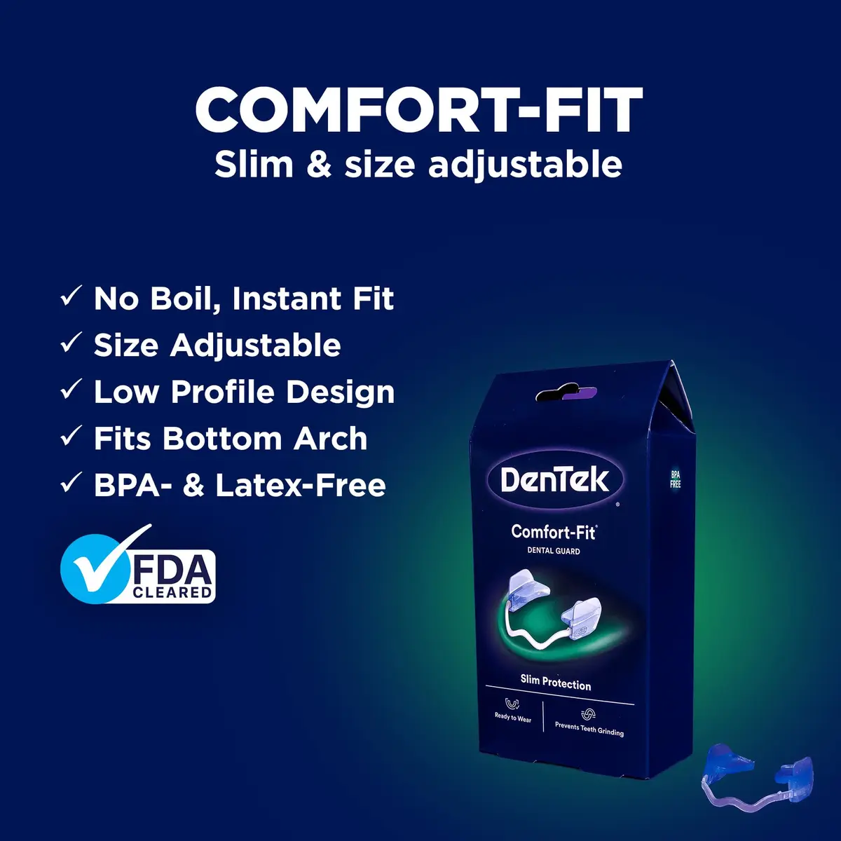 DenTek Comfort-Fit Dental Guard 2 Pack | Adjustable Night Guard for Bruxism, BPA & Latex Free, Made in USA - view 2