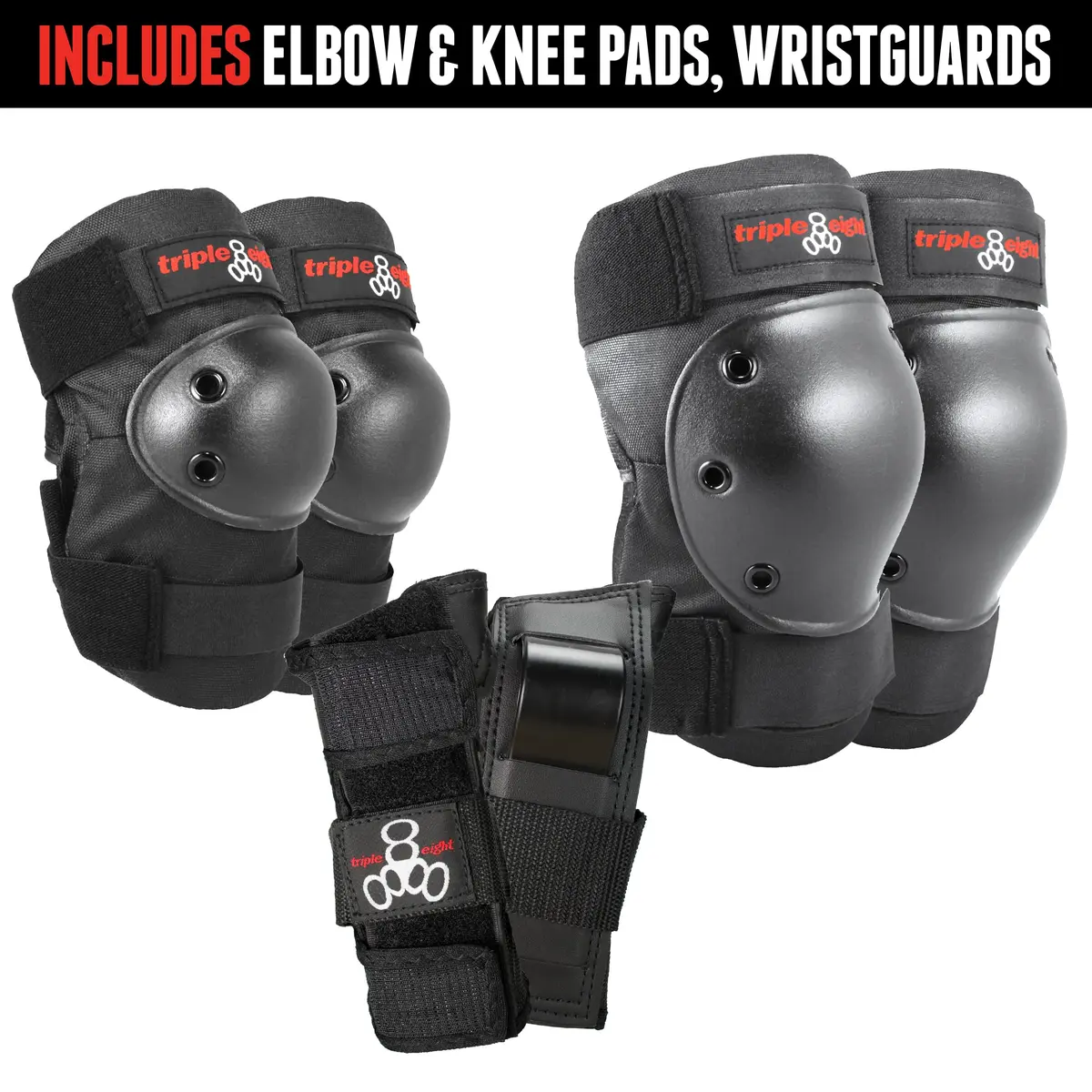 Triple Eight Saver Series 3-Pack Knee, Elbow & Wrist Pad Set | Impact-Resistant, Adjustable Fit - view 3
