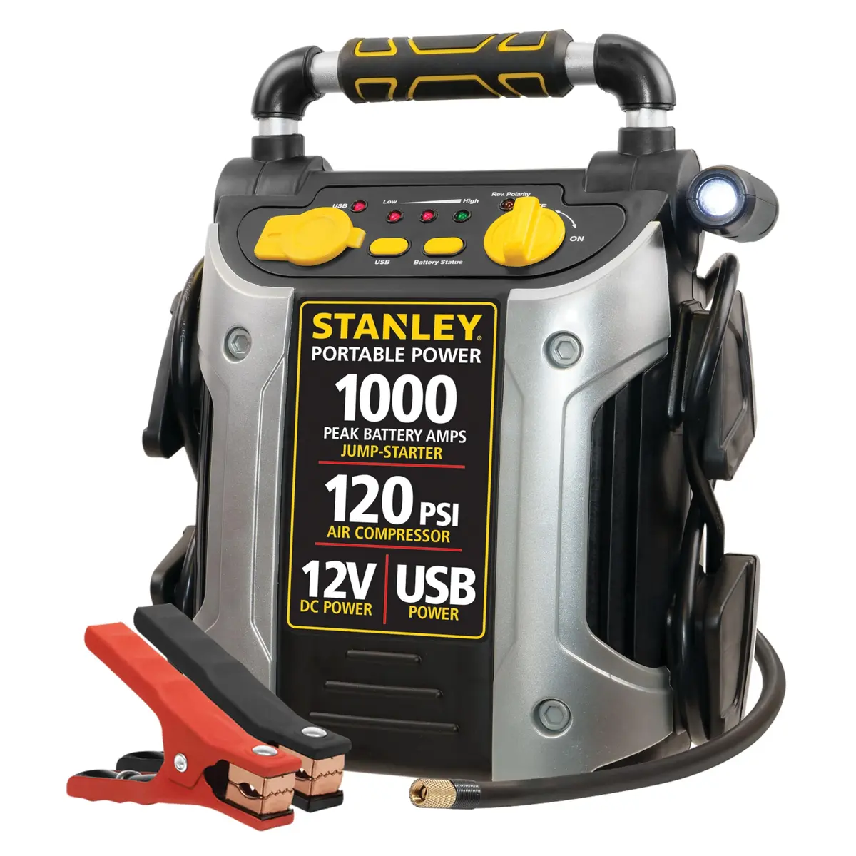 STANLEY Jump Starter with Compressor 1000 Amp | Portable Car Power Station, 120 PSI Air, USB & DC Ports - main product image
