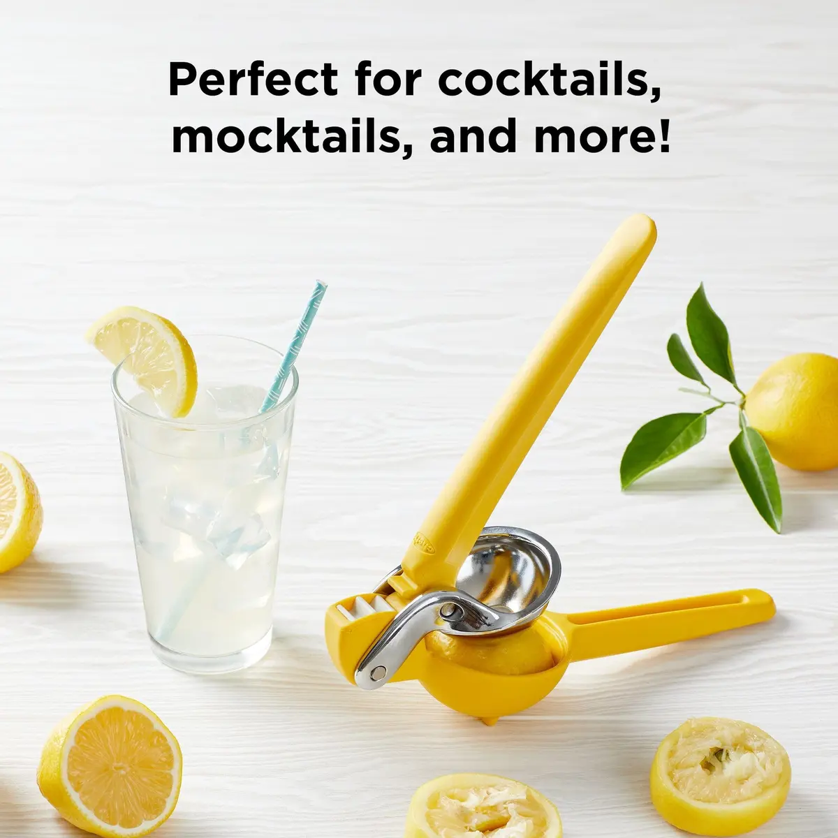 Chef'n FreshForce Lemon Squeezer Citrus Juicer, Manual Hand Press with Dual-Gear Power for Maximum Juice Extraction, Durable, Yellow | Effortless Juicing - view 5