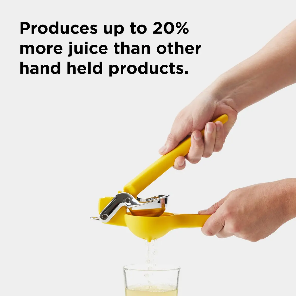 Chef'n FreshForce Lemon Squeezer Citrus Juicer, Manual Hand Press with Dual-Gear Power for Maximum Juice Extraction, Durable, Yellow | Effortless Juicing - view 3