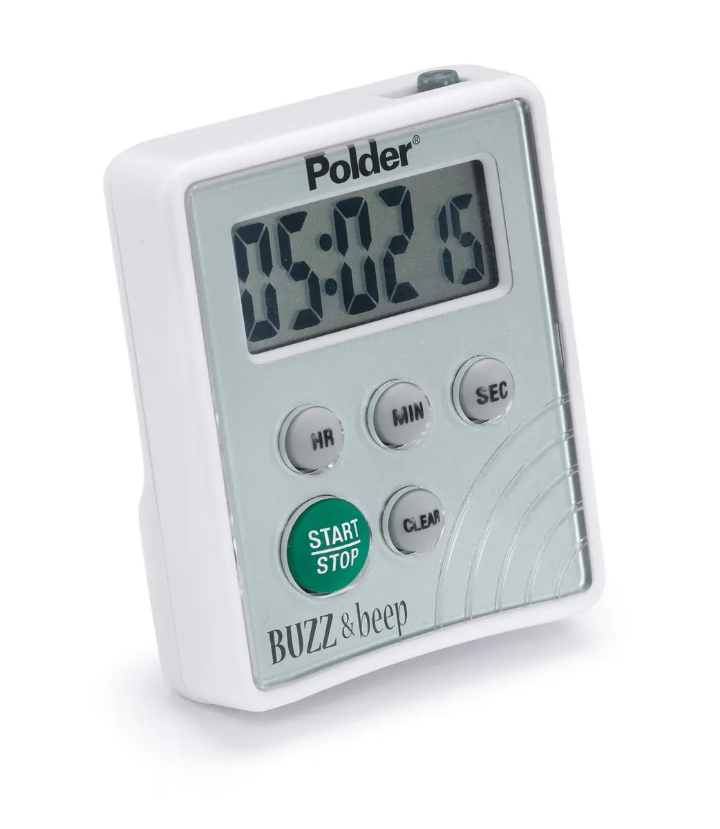 Polder Digital Buzz and Beep Timer | Large LCD, 100-Hour Capacity, Vibration & Beep Alerts - main product image