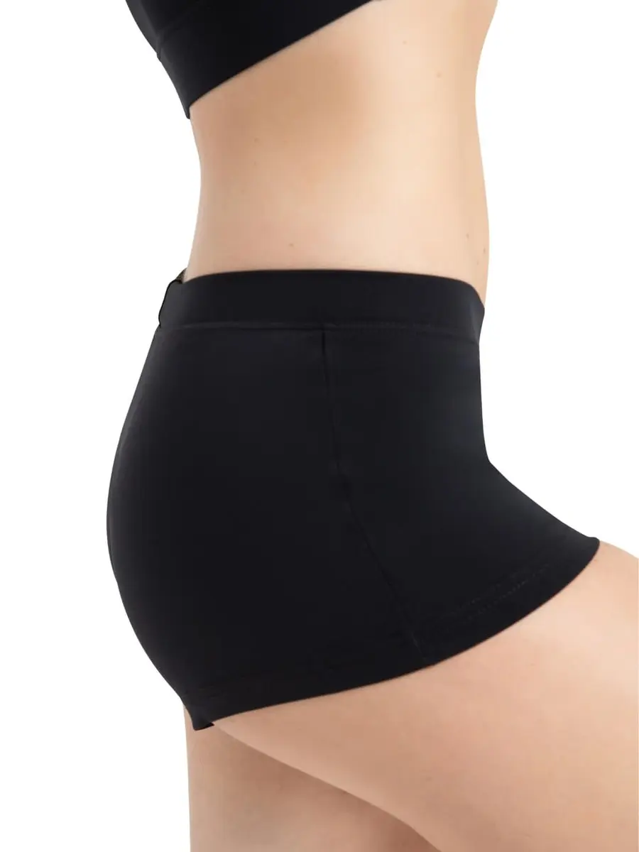 Capezio Women's Low Rise Boy Cut Short 1 1/4" Nylon Dance Shorts for Women - view 2