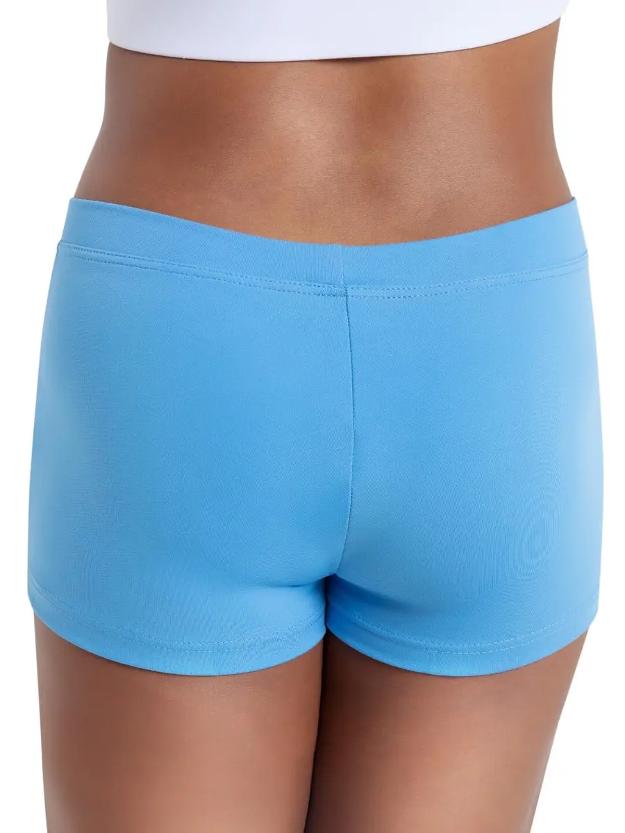 Capezio Women's Low Rise Boy Cut Short Columbia Blue Small | Comfortable Dance Shorts - view 3