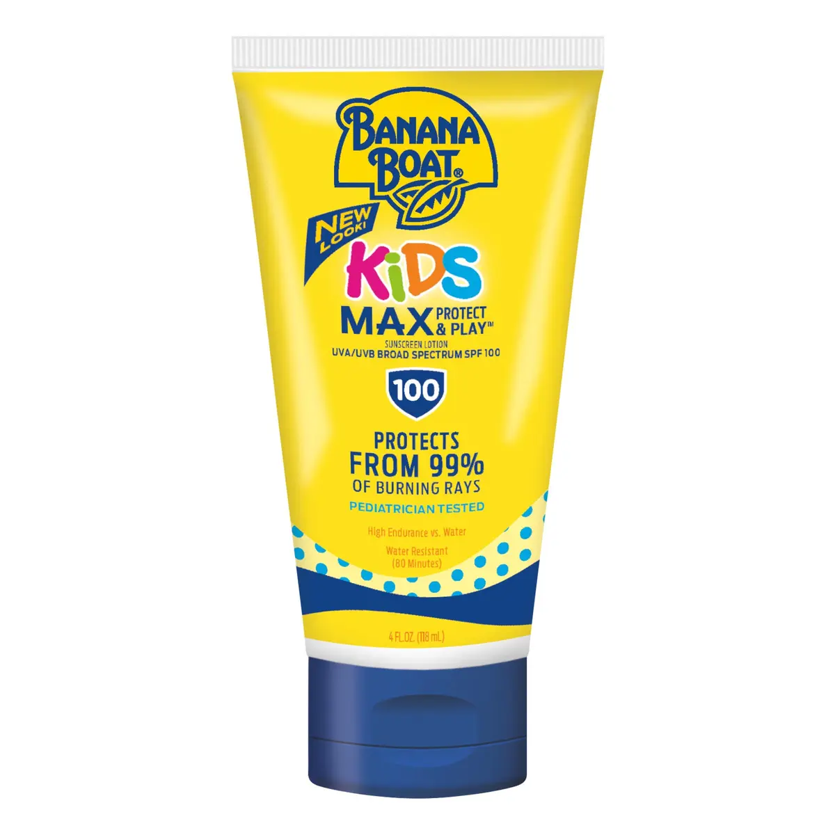 Banana Boat Kids Max Protect & Play Lotion Sunscreen SPF 100 118ml (4 Fl Oz) | Protects Against 99% of Burning Rays - main product image